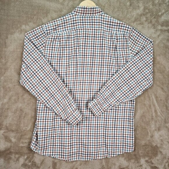 Eddie Bauer Button-Down Shirt Plaid Checkered Long Sleeve Mens Size L Tall Man - Picture 7 of 10